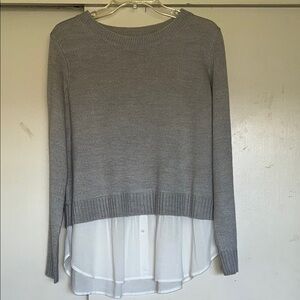 H&M Gray Layered Sweater with White Hem